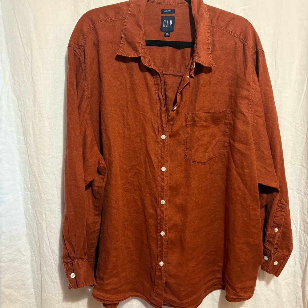 GAP Rust Linen Big Shirt